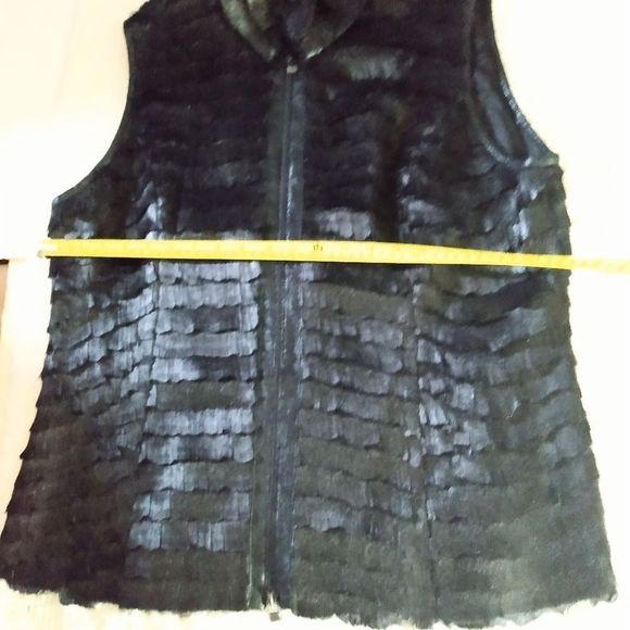 600 West Women's Black Layered Lock Zipper Vest Size XL - Picture 4 of 8
